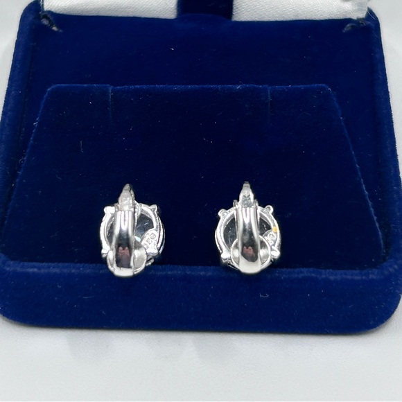 Mark Wasserman Samara 925 Silver CZ Earrings 9mm Size - Picture 5 of 9